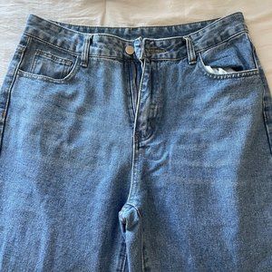SHEIN USA High Waisted Straight Leg Medium Wash Jeans (Size Large 8/10)
